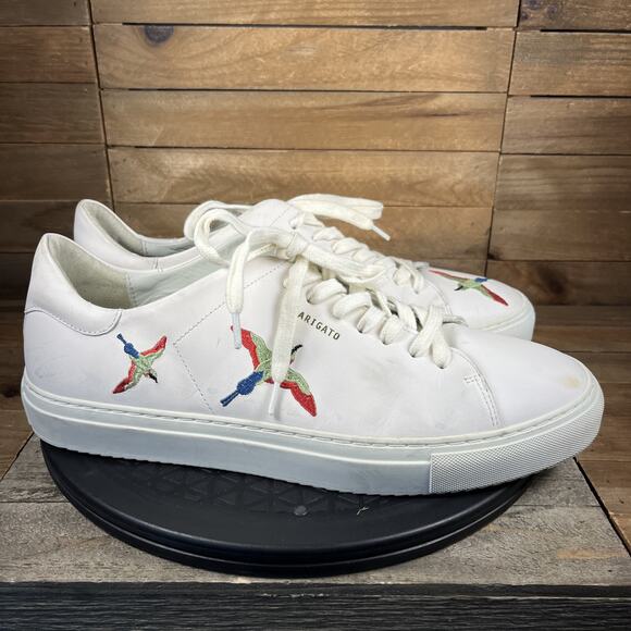 Axel Arigato Mens Size 10.5 Bird Embroidered Distressed Leather Lace Up Sneakers - Picture 1 of 10